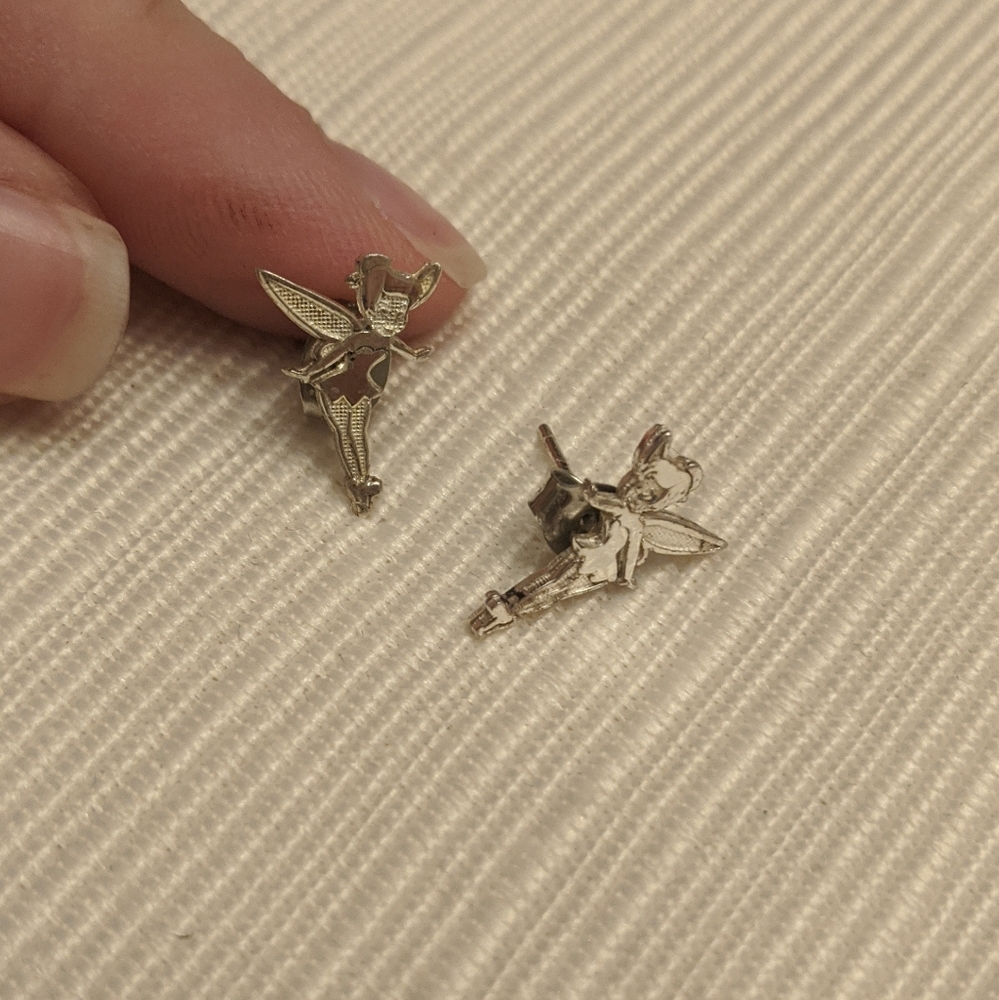 adorable silver tinkerbell earrings
